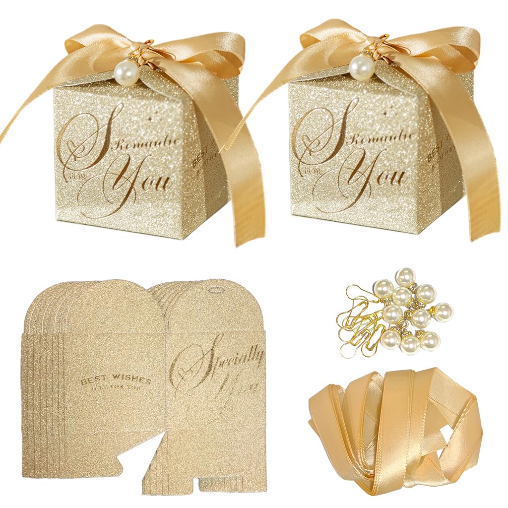 HASTHIP 10PCS Small Gift Boxes, Wedding Gift Box, Gold Candy Gift Box Paper Box with Ribbon & Pearl Pin for Wedding, Birthday, Christmas Decoration Party Favor HASTHIP 10PCS Small Gift Boxes, Wedding Gift Box, Gold Candy Gift Box Paper Box with Ribbon & Pearl Pin for Wedding, Birthday, Christmas Decoration Party Favor